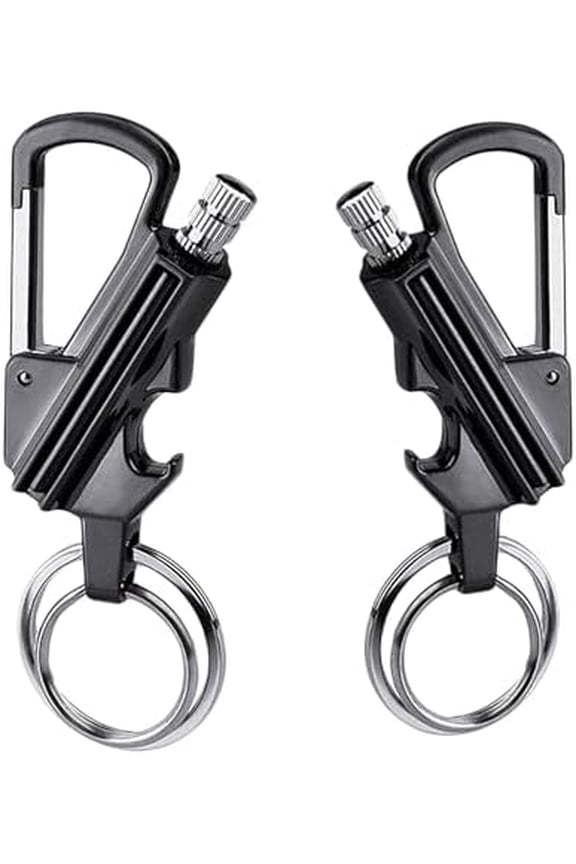 2 Pack Keychain Bottle Opener for Men, Permanent Match with Dual Side Flint Fire Starter, Waterproof Reusable Matchstick, Forever Match for Outdoor Survival, Everlasting Strike Anywhere Matches