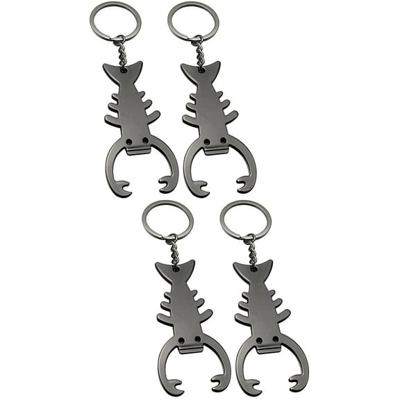 COSMOBETTY Black Lobster Keychain Set, 4-Piece Keyrings for Beach and Seaside Gatherings