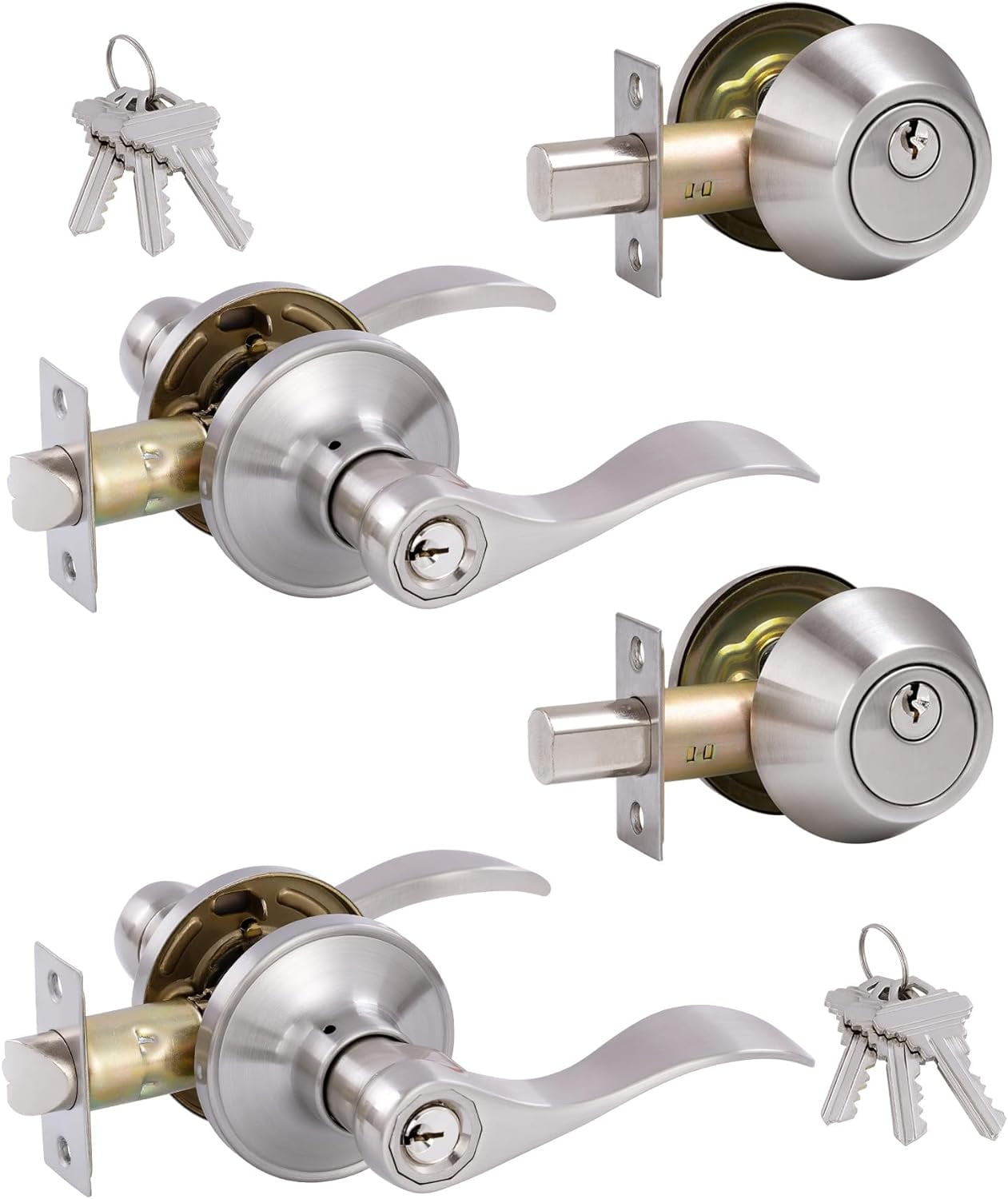 Copper Creek CKDB141-BC Koloniale Deurknop Alike met Deadbolt Combinatie, Zwart