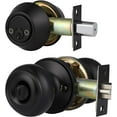 1 Pack Entry Door Knob and Single Cylinder Deadbolt Combo Pack, Satin