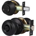 1 Pack Entry Door Knob and Single Cylinder Deadbolt Combo Pack, Satin