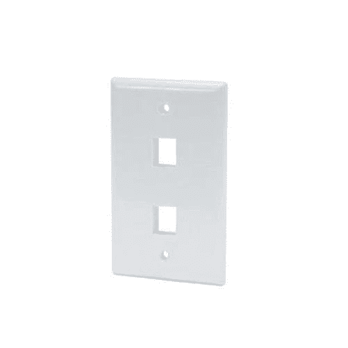 2-Pack Keystone 2-Port Wall Plate, White, for CAT5e CAT6 Network Jacks