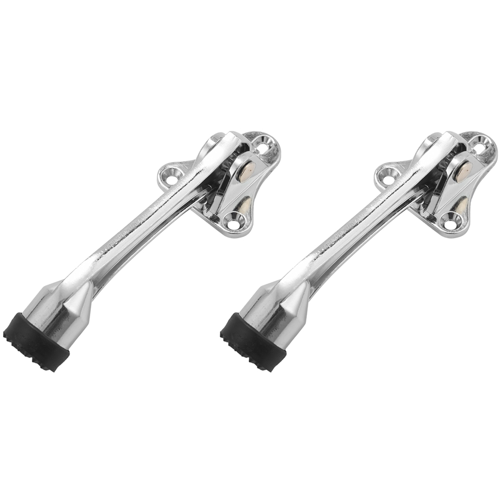 , 2 Pack Kickdown Door Stop, Door Holder Open with Spring Lever Rubber Tip 4 Inch, Door Stops