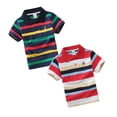 thumbnail image 1 of 2-Pack Kid Boys Girls T Shirt Rainbow Striped Cotton Short Sleeve Lapel Shirts Tees for Kids Fashion Comfortable Summer Clothes, 1 of 4