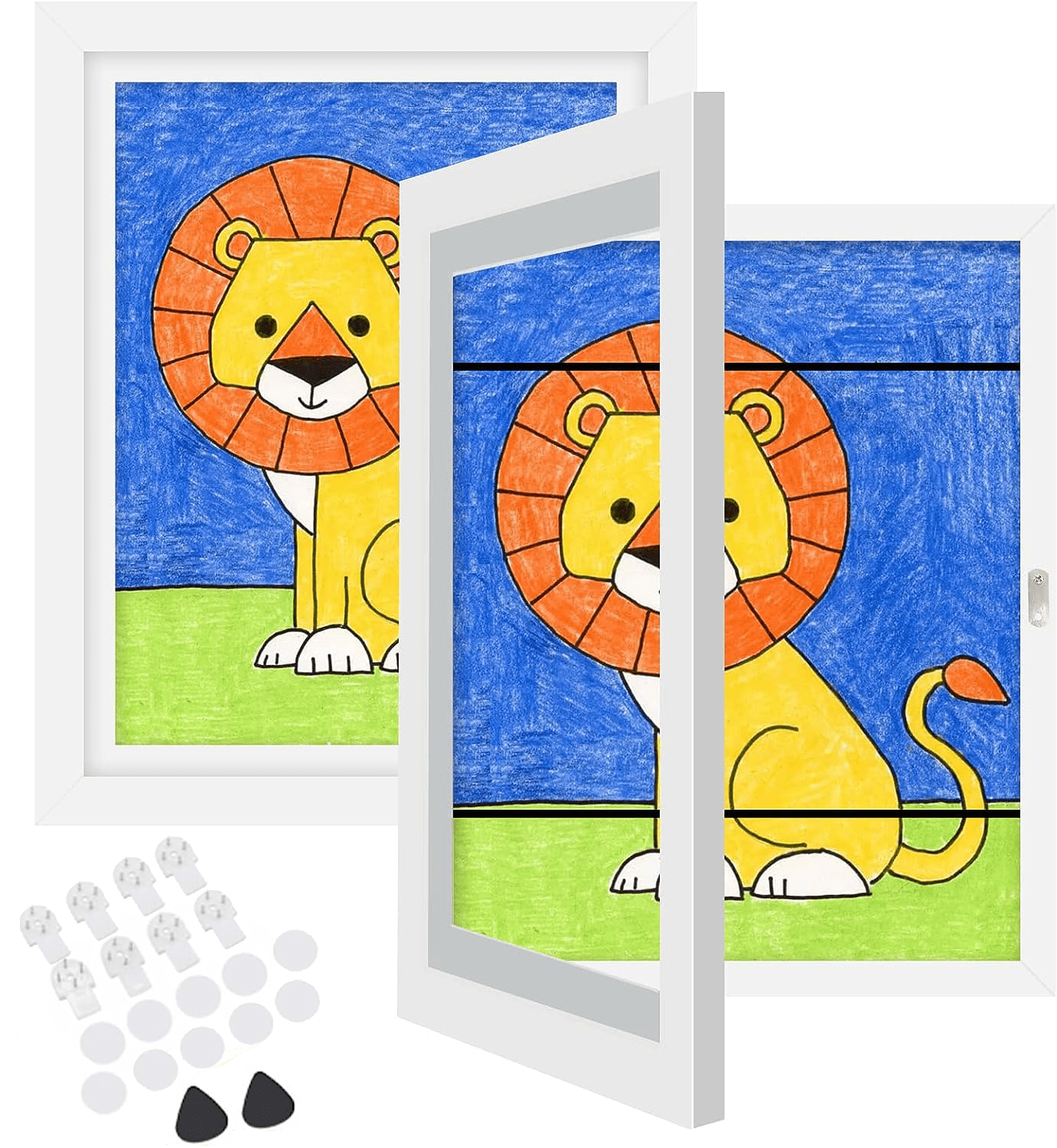 [2Pack] Kids Art Frames, 8.5x11 Kids Artwork Frames Changeable, White