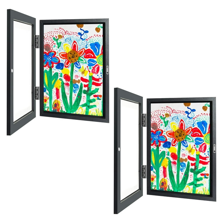 2 Pack Kids Art Picture Frames, Upgrade Children Art Projects Changeable Kids Artwork Frames, Premium Kids Art Display Frame Front Opening 3D Picture