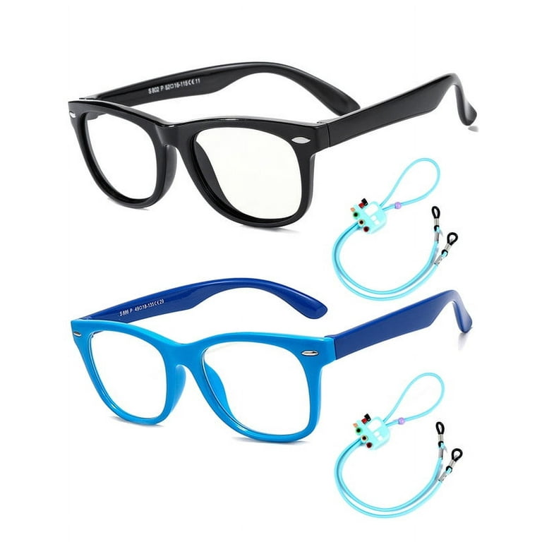 Pack Kids Blue Light Blocking Glasses Flexible UV400 Eyewear for