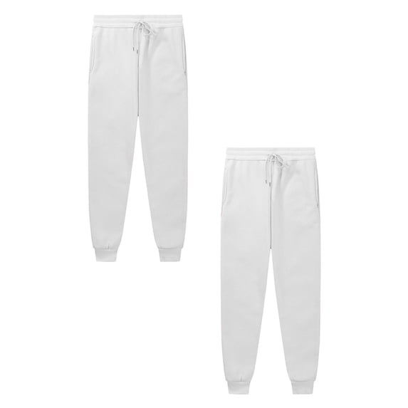 2-Pack Kids Boys Sweatpants Kids Active Joggers Athletic with Pockets Adjustable Drawstring Pants White Pants Kids Boy Pants Size 4-5 Years