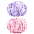 thumbnail image 1 of 2-Pack Kids Cartoon Shower Cap Reusable Double Layer Waterproof Bath Hat for Toddlers and Children Hair Washing, 1 of 7
