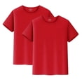 thumbnail image 1 of 2-Pack Kids' Quick-Dry Mesh T-Shirts: Solid Color Short Sleeve Tees for Toddler & Child (Unisex, Crew Neck),Color Red,Size 7-8 Years, 1 of 8