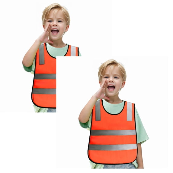 2 Pack Kids Reflective Vest Child Toddler Safety High Visibility Vest Yellow for Cycling Walking Skiing