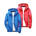 thumbnail image 1 of 2 Pack Kids Solid Hooded Softshell Jacket Set Boys Girls Light Windproof Outdoor Coat Pockets Autumn Casual Outerwear Clear 7-8 Years, 1 of 6