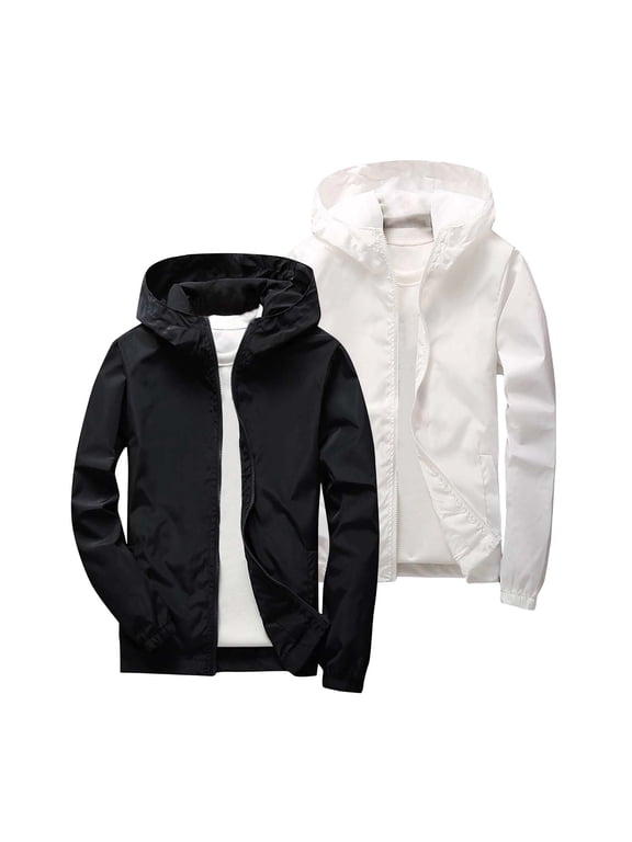 2 Pack Kids Solid Hooded Softshell Jacket Set Boys Girls Light Windproof Outdoor Coat Pockets Autumn Casual Outerwear Gold 9-10 Years