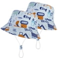 thumbnail image 1 of 2 Pack Kids Sun Hat UPF 50+ Toddler Bucket Hat Summer Sun Protection Cotton Beach Cap with Cute Cartoon Pattern for Boys Girls 1-6 Years, 1 of 7