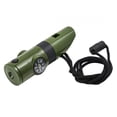 thumbnail image 1 of (2-Pack) Kids Survival Outdoor Camping Multi Tool Whistle Compass LED 7 in 1 Flashlight, Green, 1 of 10