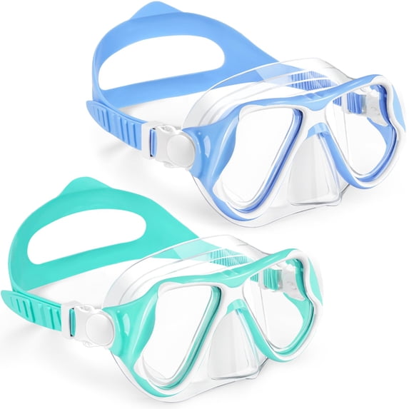 2 Pack Kids Swim Goggles Mask for Boys Girls 3-14, Tempered Glass Lens ...