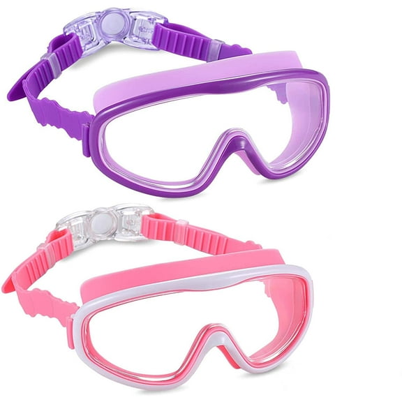 2 Pack Kids Swim Goggles, Swimming Glasses for Children from 3 to 15 Years Old