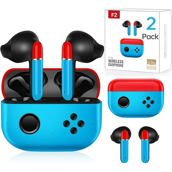 2 Pack of Kids Wireless Earbuds,Kids Earbuds Bluetooth 5.3 Touch Control Wireless Earbuds for Kids Adults with Charging Case, Adults Kids Ear Buds for Gifts