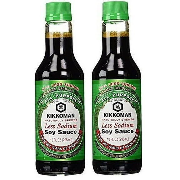 ( 2 Pack ) Kikkoman Less Sodium Soy Sauce, 10 oz, All- Purpose Bottle