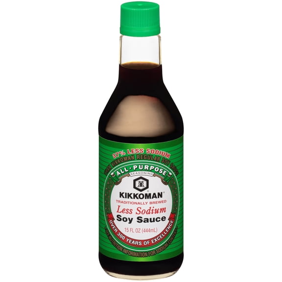 ( 2 Pack )Kikkoman Less Sodium Soy Sauce 15 Fl. Oz. Bottle