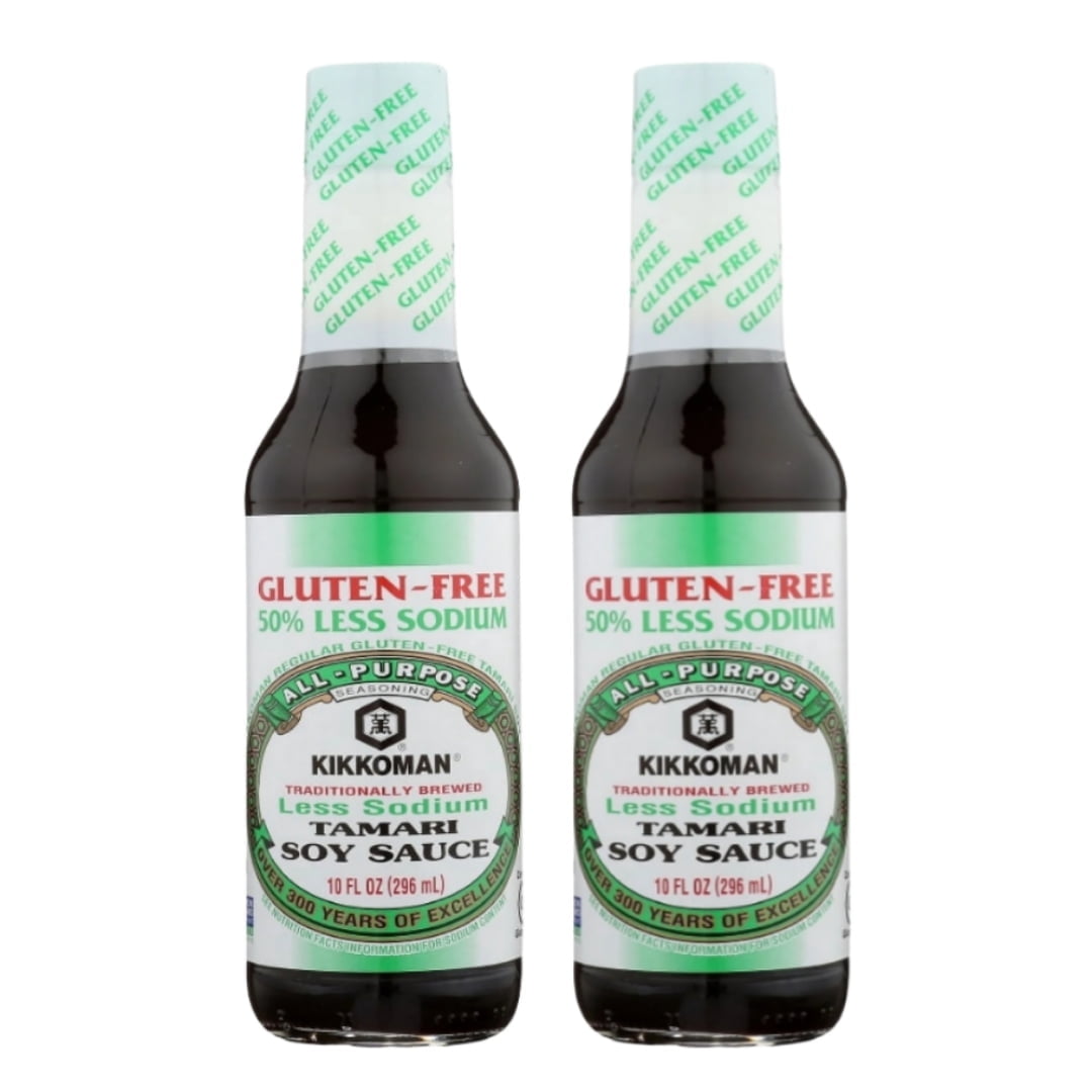 (2 Pack) Kikkoman Tamari Less Sodium Soy Sauce , 10 Fl Oz