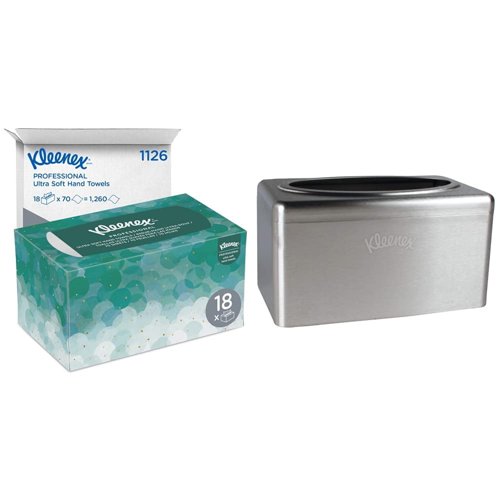 2Pack KimberlyClark,S Kleenex Stainless Steel Box Towel Cover With 18