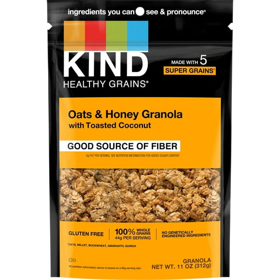 2 Pack - Kind Healthy Grains Granola - Oats & Honey with Coconut - 11 oz Packaging may vary