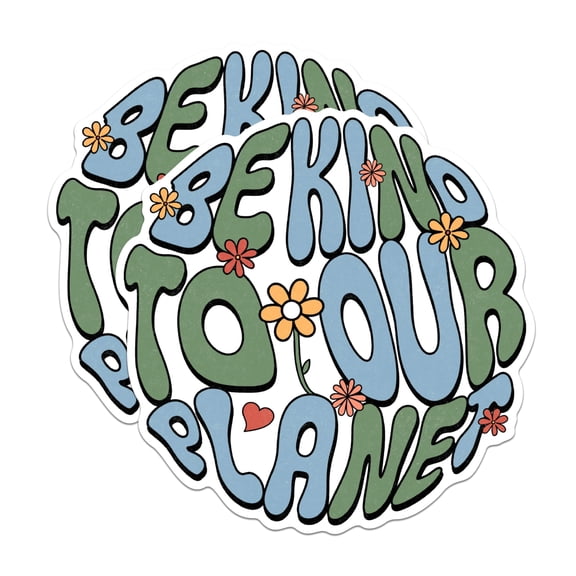 (2 Pack) Be Kind to The Planet Magnets - Earth Friendly Decor Magnets - Motivational Quote Magnets for Fridge or Office- 5" On Longest Side - for Fridges, Toolboxes, Cars - Made in USA - MAG3026