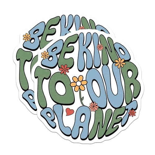 (2 Pack) Be Kind to Our Planet Magnets Magnets - Inspirational Quote - Eco-Friendly Decor - 5" On Longest Side - Made in USA - Sticks to Refrigerators & Metal Surfaces - MAG9052
