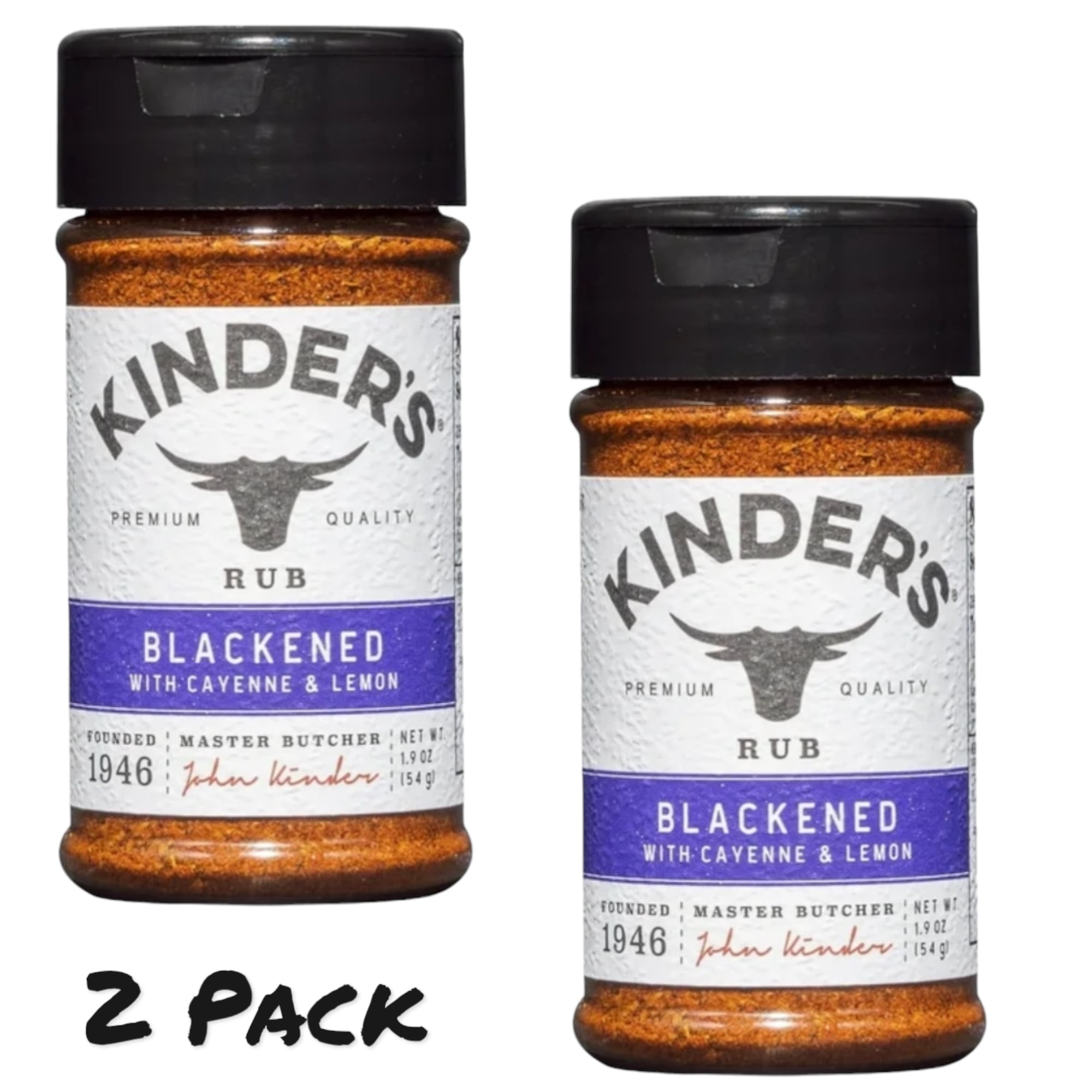 ( 2 Pack ) Kinder's Cali's Blackened Seasoning and Rub, 4.2 oz