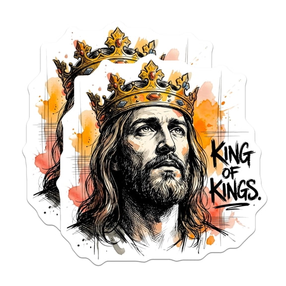 (2 Pack) King of Kings Magnets - Jesus Christ Artwork - Christian Faith Decor - Spiritual Message Display - 5 Inches On Longest Side - Thick Durable Magnet - Made in USA - MAG19843