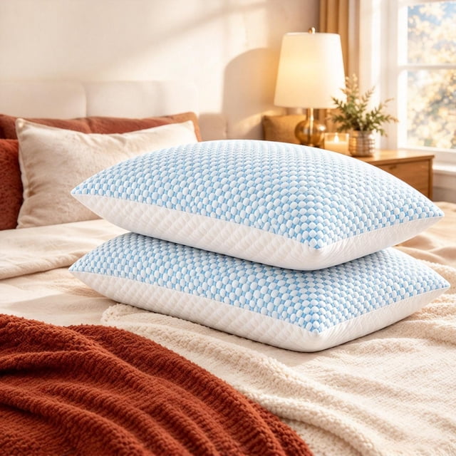 2 Pack King Size Adjustable Loft Cooling Pillows, Dual-Sided Ultra Soft ...