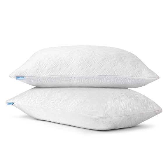 2 Pack King Size Bamboo Pillow, Memory Foam Bed Pillows with Washable Pillowcases, King (2 Pack)