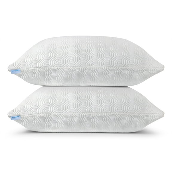 2 Pack King Size Bamboo Pillow, Memory Foam Bed Pillows with Washable Pillowcases, King (2 Pack)