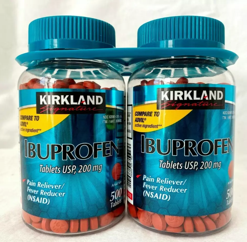 2Pack Kirkland Ibuprofen 200 mg 500 count Ea 1000 Tablets Compare To