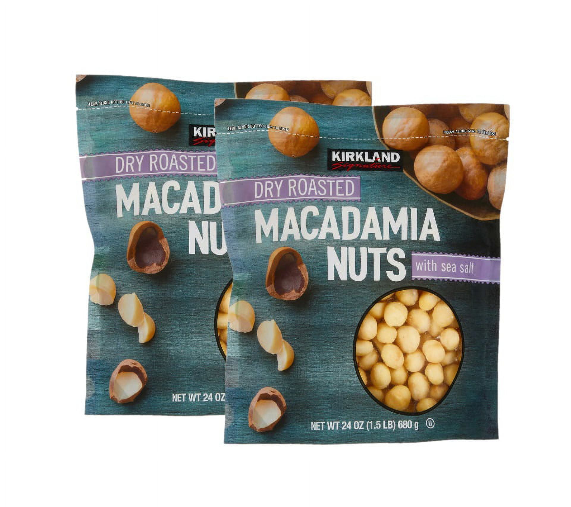 2 Pack Kirkland Signature Dry Roasted Macadamia Nuts, 24 oz