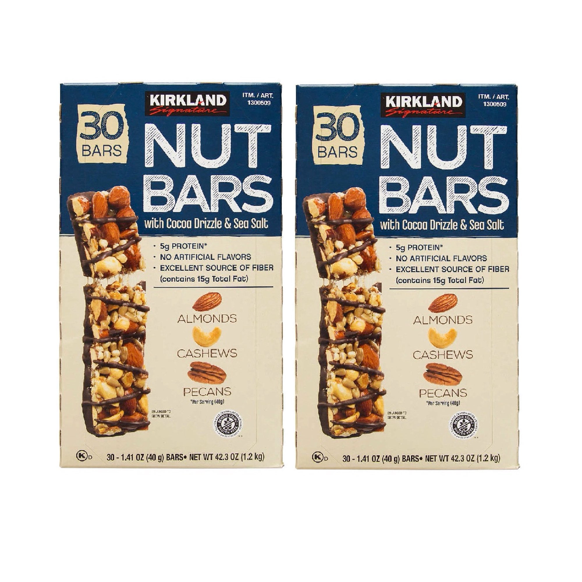2 Pack | Kirkland Signature Nut Bars, 1.41 oz, 30 Count