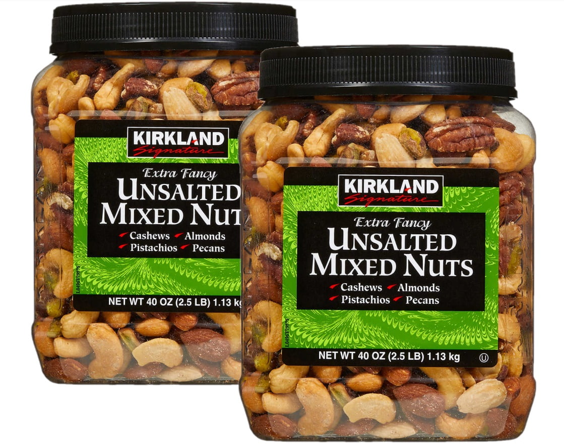 2 Pack Kirkland Signature Unsalted Mixed Nuts, 2.5 lbs