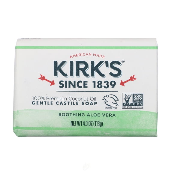 (2 Pack) Kirks Natural Castile Barsoap Alovera 4oz