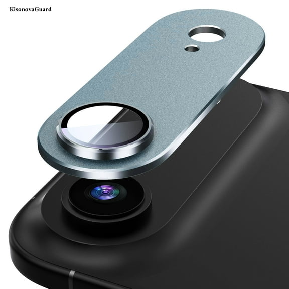 [2 Pack] KisonovaGuard for iPhone 17 Air Camera Lens Protector, [Military Grade Shatterproof][Full Coverage Metal] [Strong Adsorption] 9H Metal Tempered Glass Camera Screen Cover - Blue