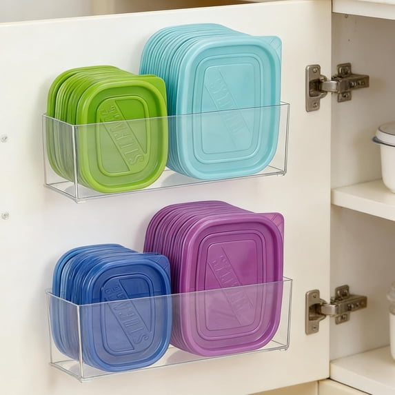 2 Pack Kitchen Cabinet Door Organizer, Lid Organizer Inside Cabinet ...
