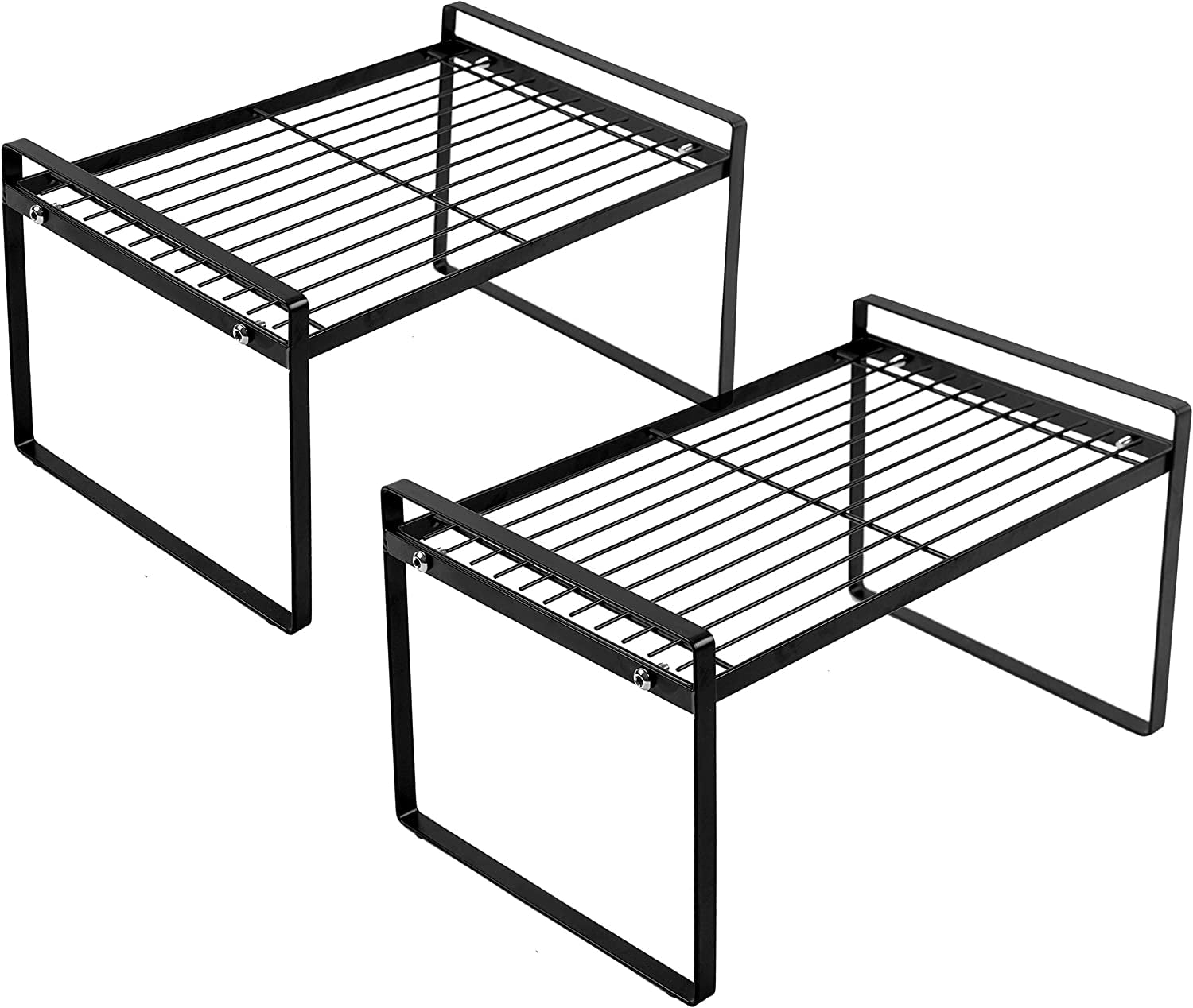 Stackable Racks For Kitchen 2 Pack Kitchen Cabinet Shelf Counter Organizer Rack Pantry Storage ...