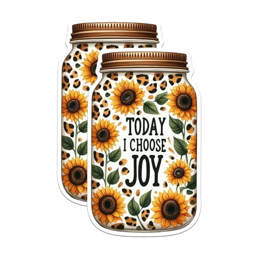 (2 Pack) Kitchen Decor Magnets - Sunflower Magnets - Inspirational Quote Magnets - Today I Choose Joy Magnets- 5" On Longest Side - for Fridges, Toolboxes, Cars - Made in USA - MAG2893