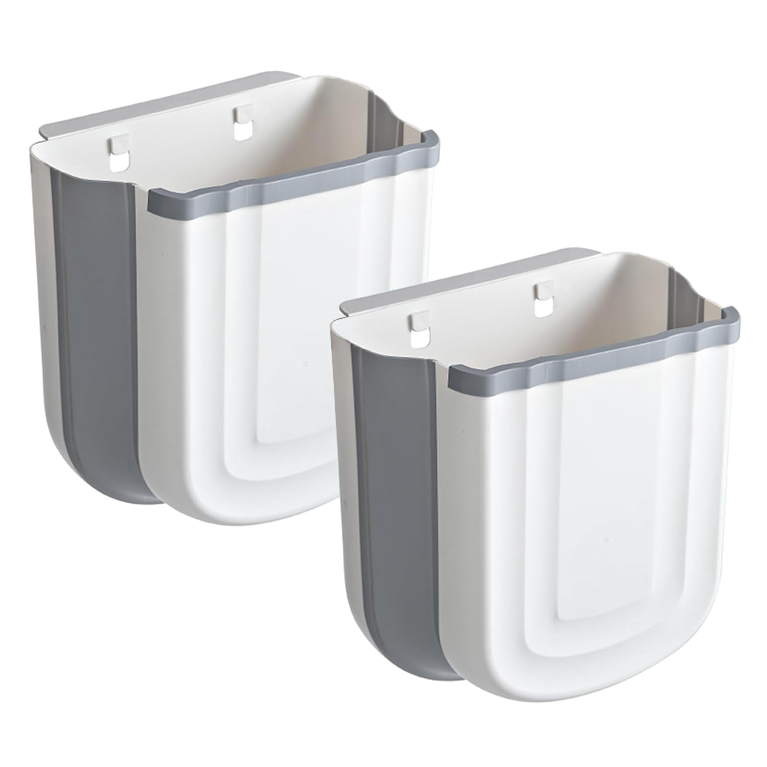Compastar Recipe 2 Pack Kitchen Hanging Trash Can, 2.4 Gallon / 9L Collapsible Waste Bin ...