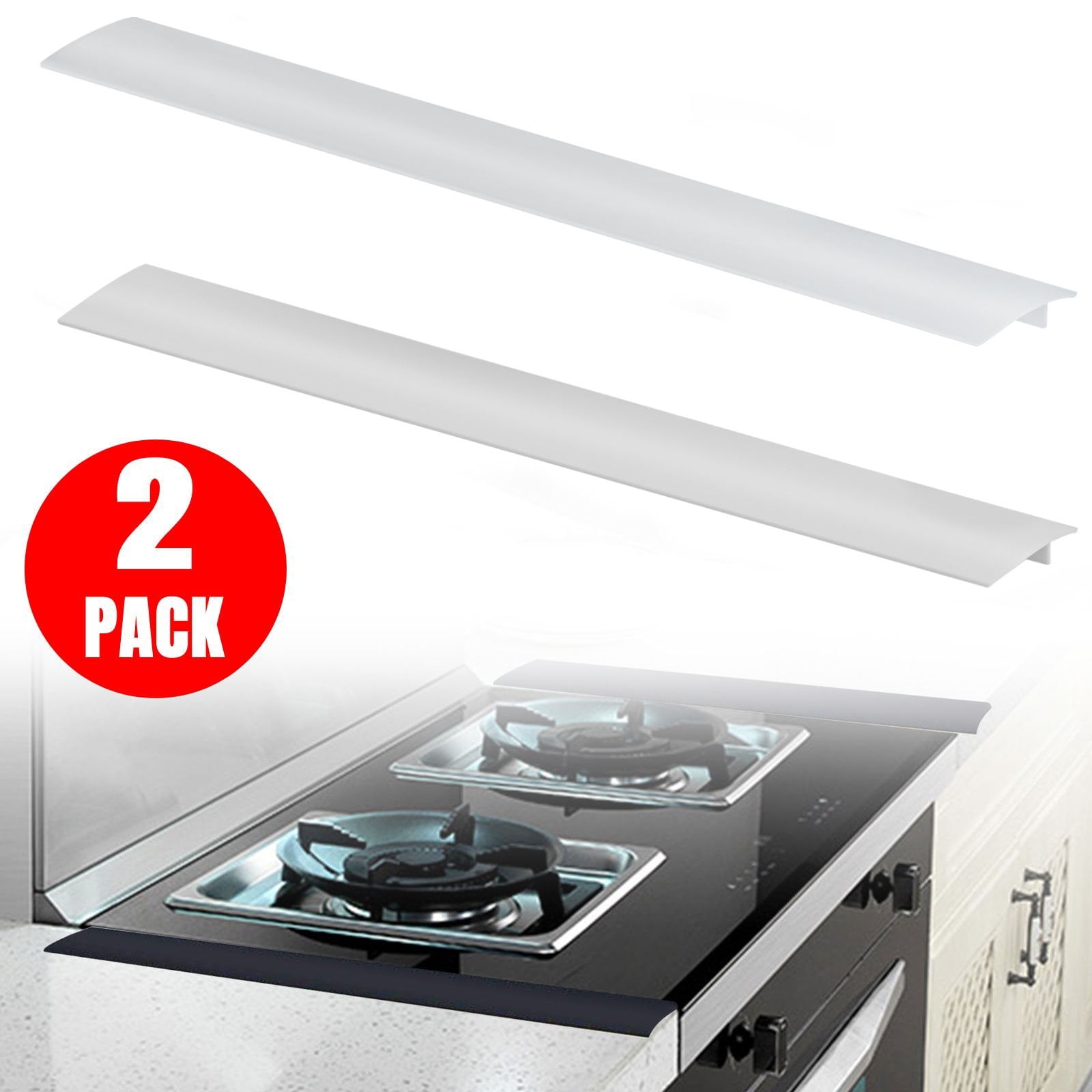 2 Pack Kitchen Silicone Stove Counter Gap Cover, 21 inch Stove Gap