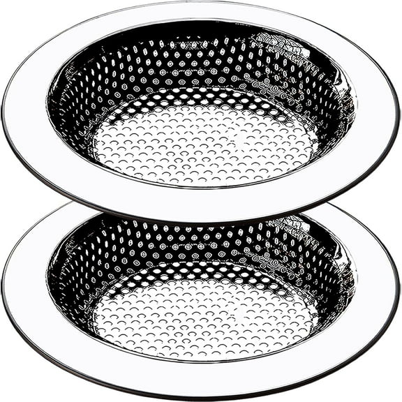 2 Pack - Kitchen Sink Drain Strainer Basket Replacement for Standard 3-1/2 Inch, Anti-Clogging Garbage Disposal Drainer Silver 3