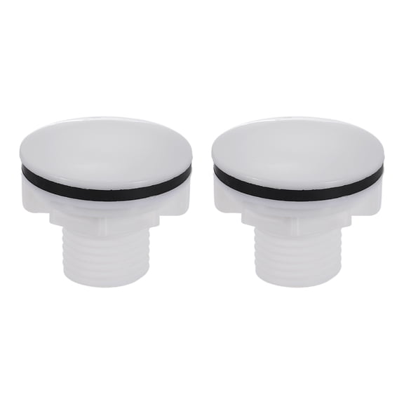 2 Pack Kitchen Sink Hole Cover, 1.5 Inch Diameter Plastic Faucet Hole Cover with Rubber Seal Tap Plate Stopper for Home Kitchen Bathroom, White