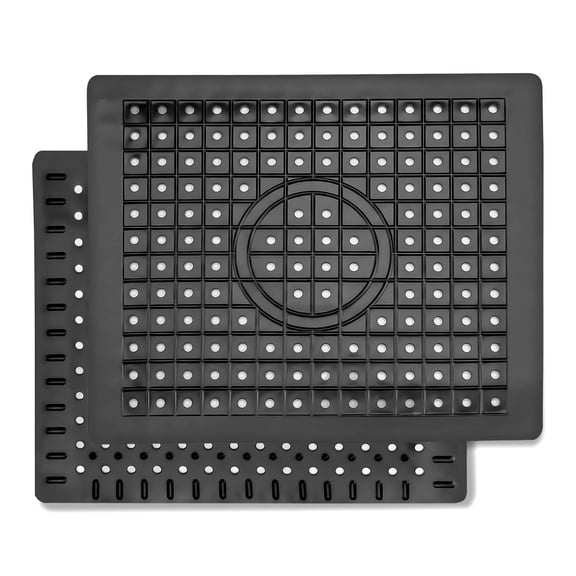 2 Pack Kitchen Sink Mat, Dish Drying Mat, Rectangular Sink Protector Grid, Black
