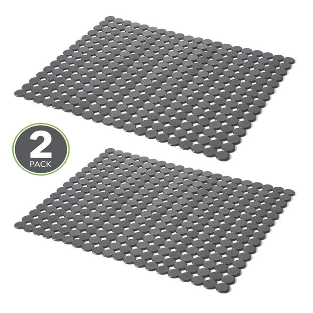 2 Pack Adjustable PVC Kitchen Sink Mats, Fast Draining, for Stainless