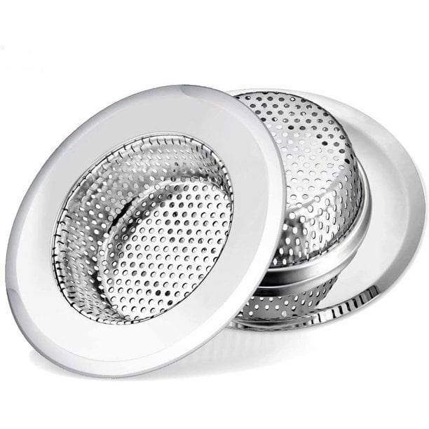 2 Pack Kitchen Sink Strainer Stainless Steel Drain Colander Filter